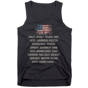 Democrats Values Equality Diversity Education Tank Top