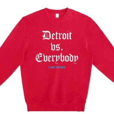 Detroit Vs Everybodyy Brown Premium Crewneck Sweatshirt