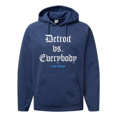 Detroit Vs Everybodyy Brown Performance Fleece Hoodie