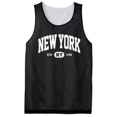 Distressed Vintage Established New York Ny Souvenir Mesh Reversible Basketball Jersey Tank