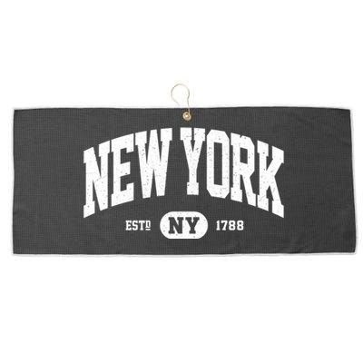 Distressed Vintage Established New York Ny Souvenir Large Microfiber Waffle Golf Towel