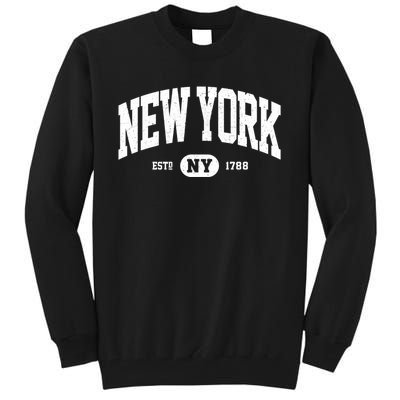 Distressed Vintage Established New York Ny Souvenir Tall Sweatshirt