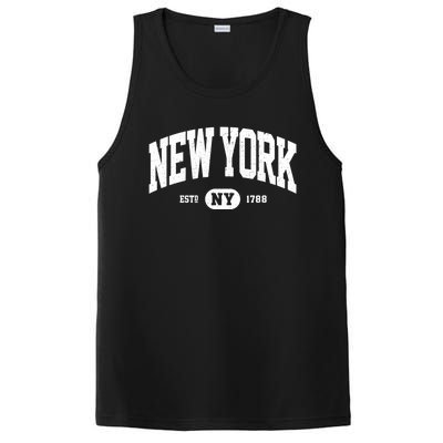 Distressed Vintage Established New York Ny Souvenir PosiCharge Competitor Tank