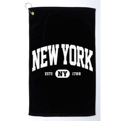 Distressed Vintage Established New York Ny Souvenir Platinum Collection Golf Towel