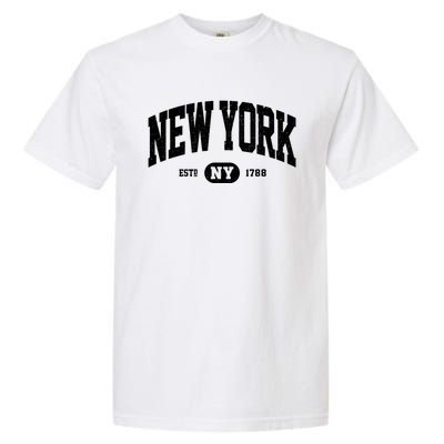 Distressed Vintage Established New York Ny Souvenir Garment-Dyed Heavyweight T-Shirt