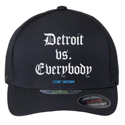 Detroit Vs Everybodyy Brown Flexfit Unipanel Trucker Cap