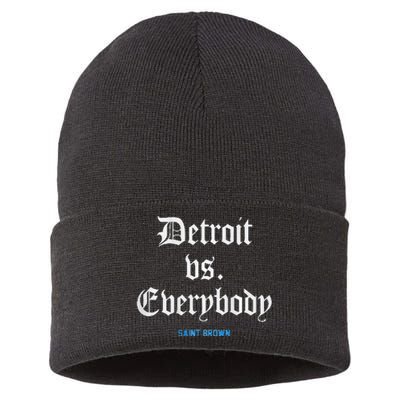 Detroit Vs Everybodyy Brown Sustainable Knit Beanie