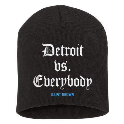 Detroit Vs Everybodyy Brown Short Acrylic Beanie