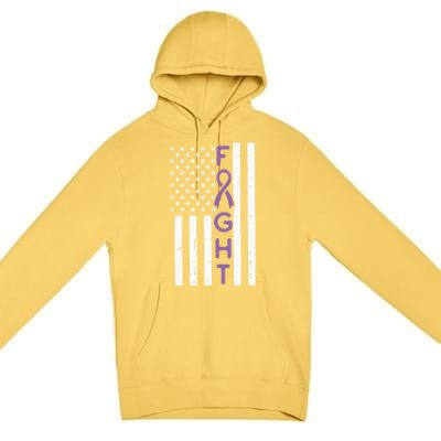 Domestic Violence Fight America Flag Awareness Gift Premium Pullover Hoodie