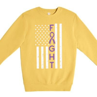 Domestic Violence Fight America Flag Awareness Gift Premium Crewneck Sweatshirt