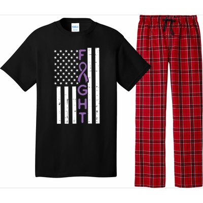 Domestic Violence Fight America Flag Awareness Gift Pajama Set