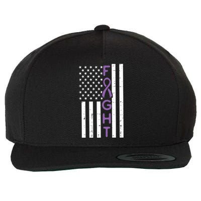 Domestic Violence Fight America Flag Awareness Gift Wool Snapback Cap