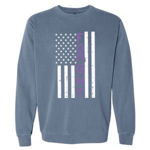 Domestic Violence Fight America Flag Awareness Gift Garment-Dyed Sweatshirt