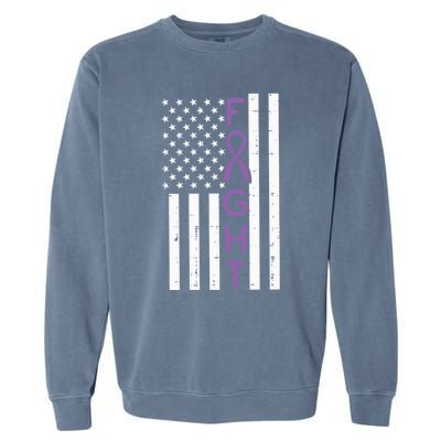 Domestic Violence Fight America Flag Awareness Gift Garment-Dyed Sweatshirt