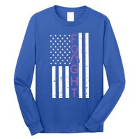 Domestic Violence Fight America Flag Awareness Gift Long Sleeve Shirt