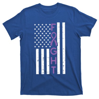 Domestic Violence Fight America Flag Awareness Gift T-Shirt