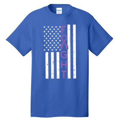 Domestic Violence Fight America Flag Awareness Gift Tall T-Shirt