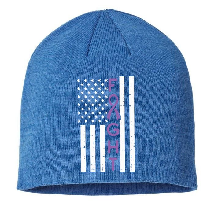 Domestic Violence Fight America Flag Awareness Gift Sustainable Beanie