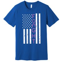 Domestic Violence Fight America Flag Awareness Gift Premium T-Shirt