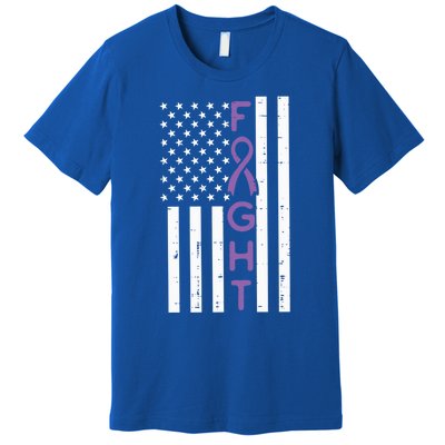 Domestic Violence Fight America Flag Awareness Gift Premium T-Shirt