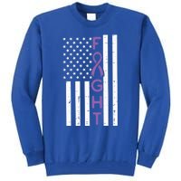 Domestic Violence Fight America Flag Awareness Gift Tall Sweatshirt