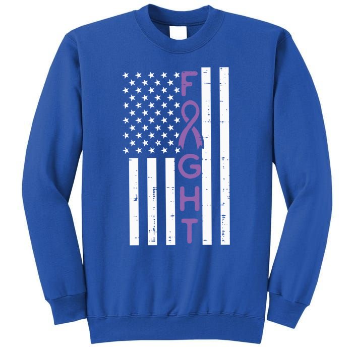 Domestic Violence Fight America Flag Awareness Gift Tall Sweatshirt