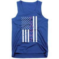 Domestic Violence Fight America Flag Awareness Gift Tank Top