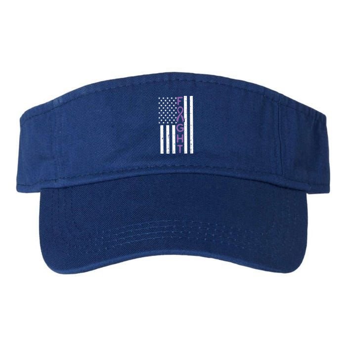 Domestic Violence Fight America Flag Awareness Gift Valucap Bio-Washed Visor