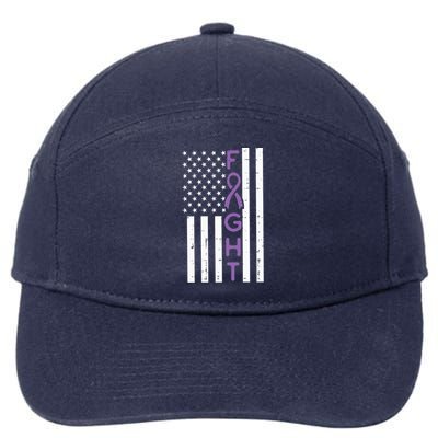 Domestic Violence Fight America Flag Awareness Gift 7-Panel Snapback Hat