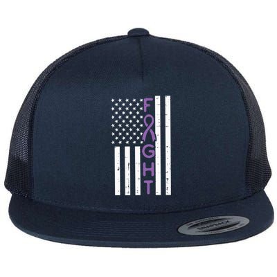 Domestic Violence Fight America Flag Awareness Gift Flat Bill Trucker Hat