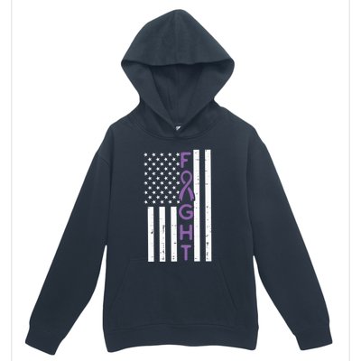 Domestic Violence Fight America Flag Awareness Gift Urban Pullover Hoodie