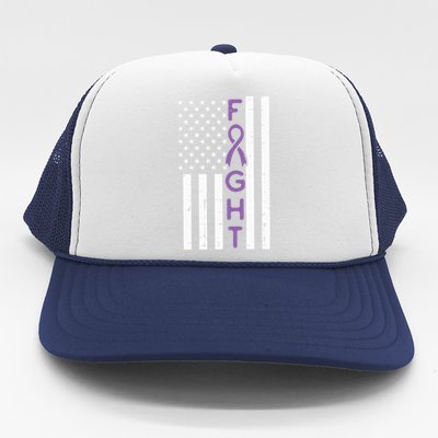 Domestic Violence Fight America Flag Awareness Gift Trucker Hat