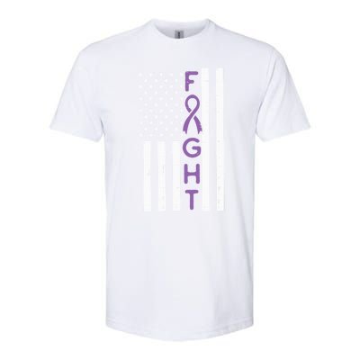 Domestic Violence Fight America Flag Awareness Gift Softstyle CVC T-Shirt