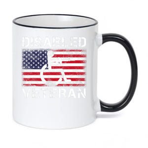 Disabled Veteran For Dad Grandpa Veteran American Flag 11oz Black Color Changing Mug