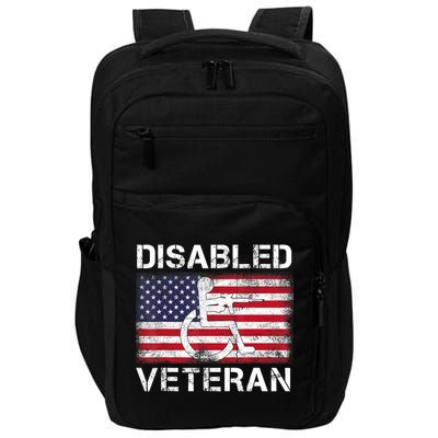 Disabled Veteran For Dad Grandpa Veteran American Flag Impact Tech Backpack