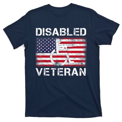 Disabled Veteran For Dad Grandpa Veteran American Flag T-Shirt