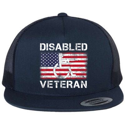 Disabled Veteran For Dad Grandpa Veteran American Flag Flatbill Hat