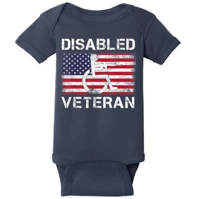 Disabled Veteran For Dad Grandpa Veteran American Flag Baby Bodysuit