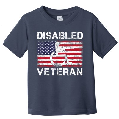 Disabled Veteran For Dad Grandpa Veteran American Flag Toddler T-Shirt