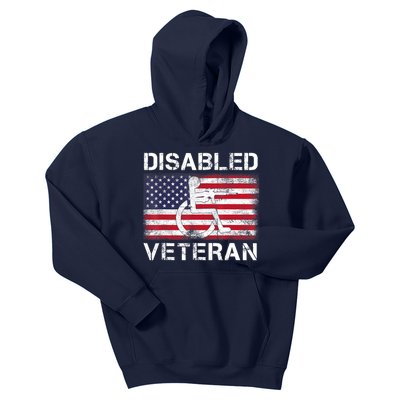 Disabled Veteran For Dad Grandpa Veteran American Flag Kids Hoodie