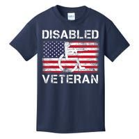 Disabled Veteran For Dad Grandpa Veteran American Flag Kids T-Shirt