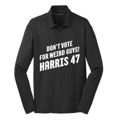 DonT Vote For Weird Guys! Harris 47 Silk Touch Performance Long Sleeve Polo