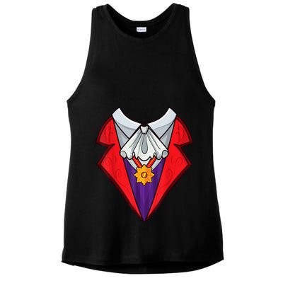 Dracula Vampire Funny Halloween Costume Cosplay Tuxedo Retro Ladies PosiCharge Tri-Blend Wicking Tank