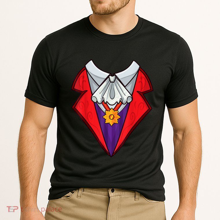 Dracula Vampire Funny Halloween Costume Cosplay Tuxedo Retro Performance Shirt