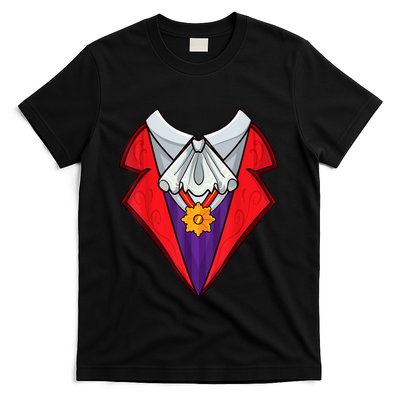 Dracula Vampire Funny Halloween Costume Cosplay Tuxedo Retro T-Shirt