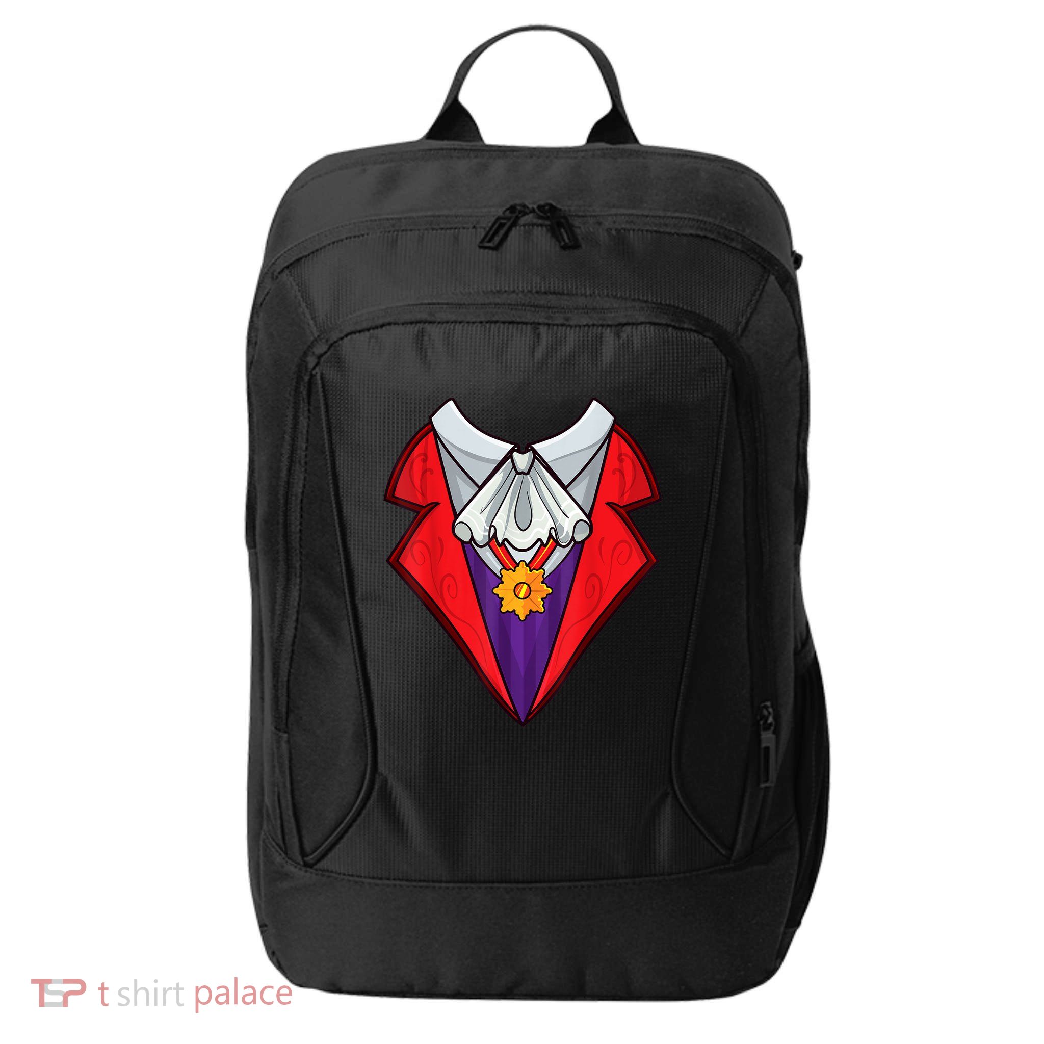 Dracula Vampire Funny Halloween Costume Cosplay Tuxedo Retro City Backpack
