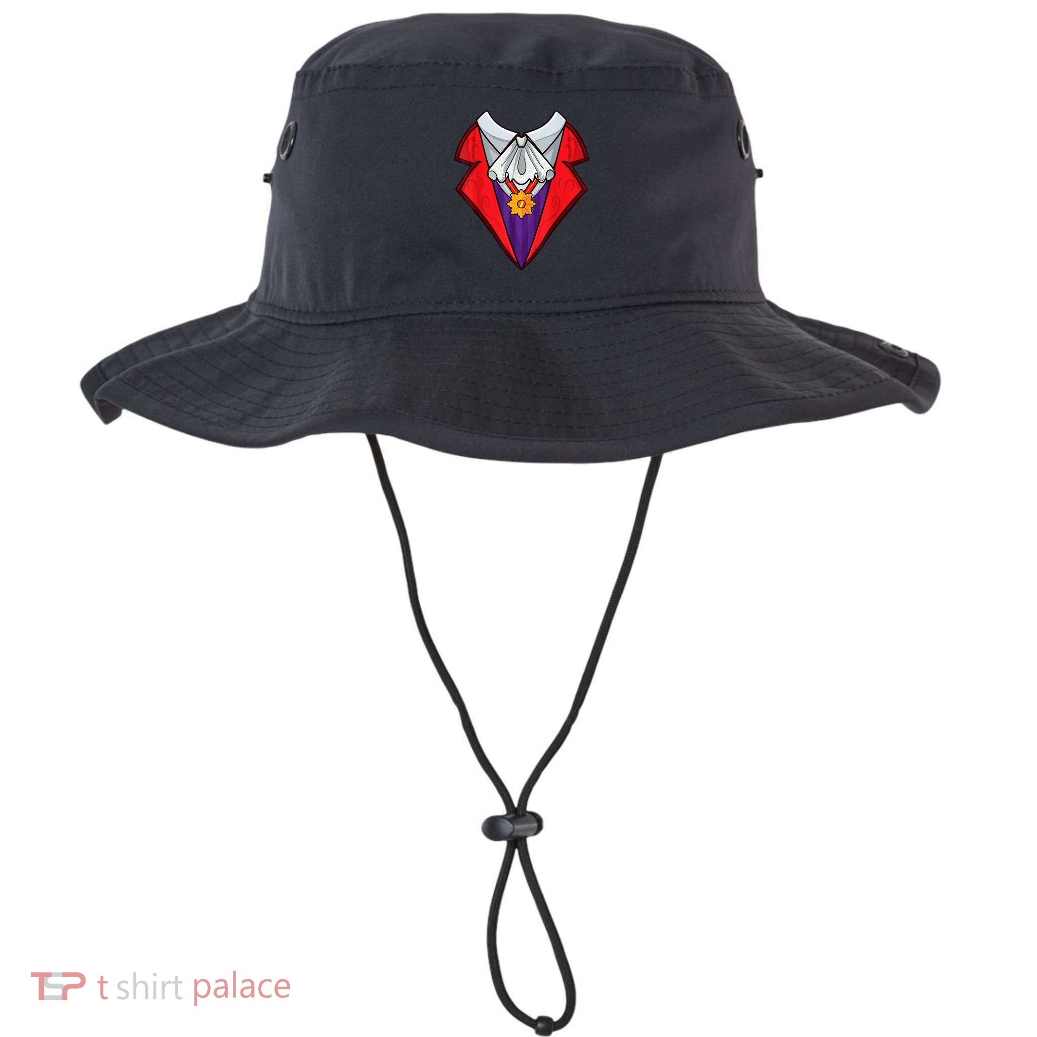 Dracula Vampire Funny Halloween Costume Cosplay Tuxedo Retro Bucket Hat