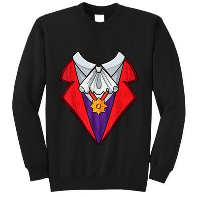 Dracula Vampire Funny Halloween Costume Cosplay Tuxedo Retro Tall Sweatshirt