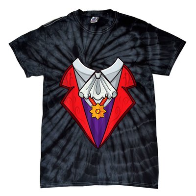 Dracula Vampire Funny Halloween Costume Cosplay Tuxedo Retro Tie-Dye T-Shirt