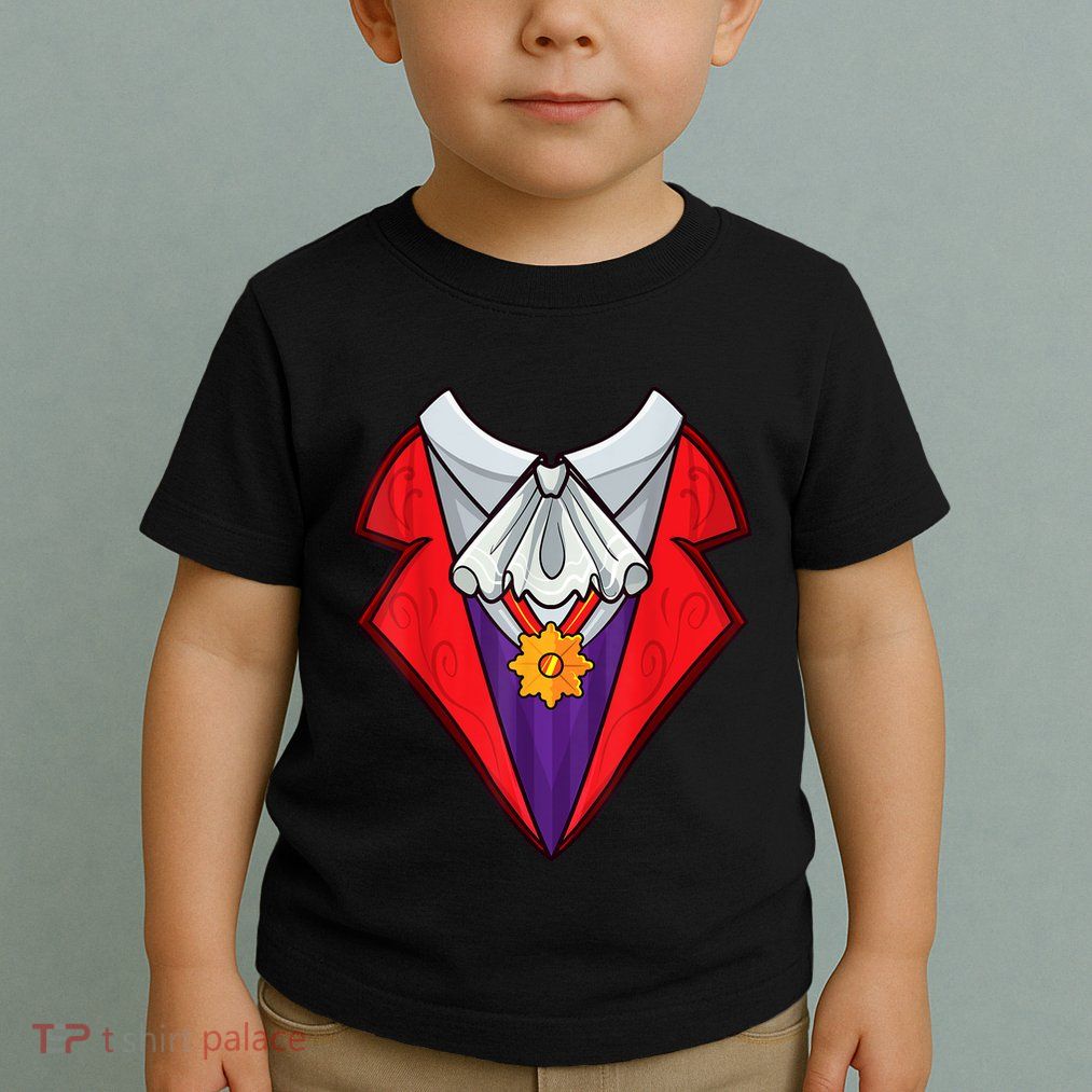 Dracula Vampire Funny Halloween Costume Cosplay Tuxedo Retro Toddler T-Shirt